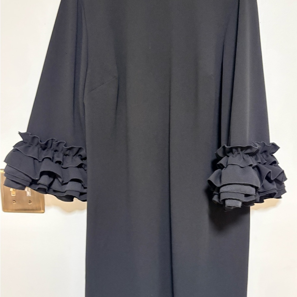 Maree pour toi Elegant Black Ruffle Sleeve Dress - Picture 2 of 5
